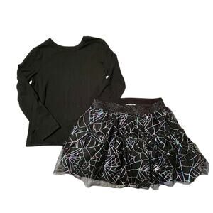 Cat & Jack Halloween Tulle Spiderweb Outfit Size 6/7